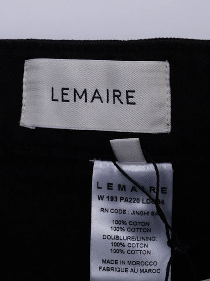 Excellent Lemaire Black Cotton Pants Size M with Pocket Details