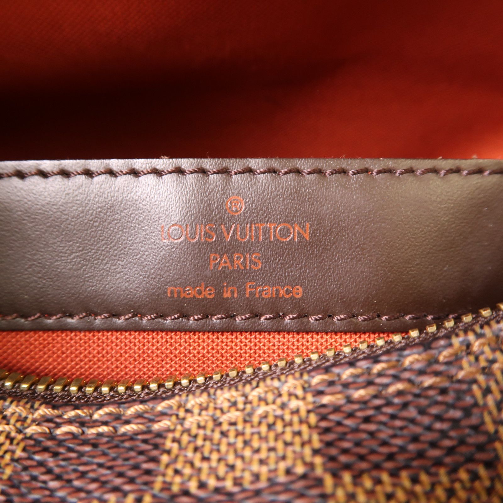 Louis Vuitton Damier Naviglio Gold Shoulder Bag Brown Shoulder Bag N 45255