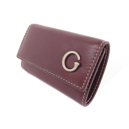 Gucci Cowhide Leather Key Case Silver Chain Spoon Baozhu Red Key Holder Bordeaux Red Calfskin (cowhide) 212177
