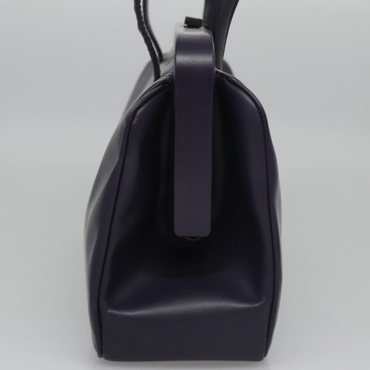Prada Hand Bag Leather Purple Auth