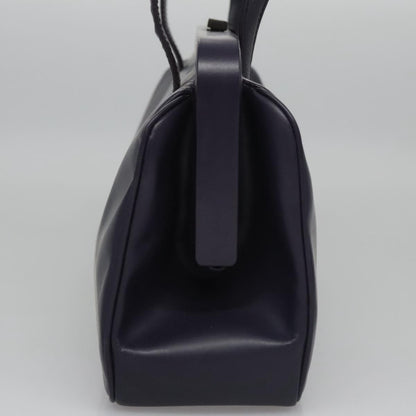 Prada Hand Bag Leather Purple Auth