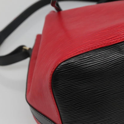 Louis Vuitton Epi Petit Noe Shoulder Bag Bicolor Black Red M 44017 Lv Auth