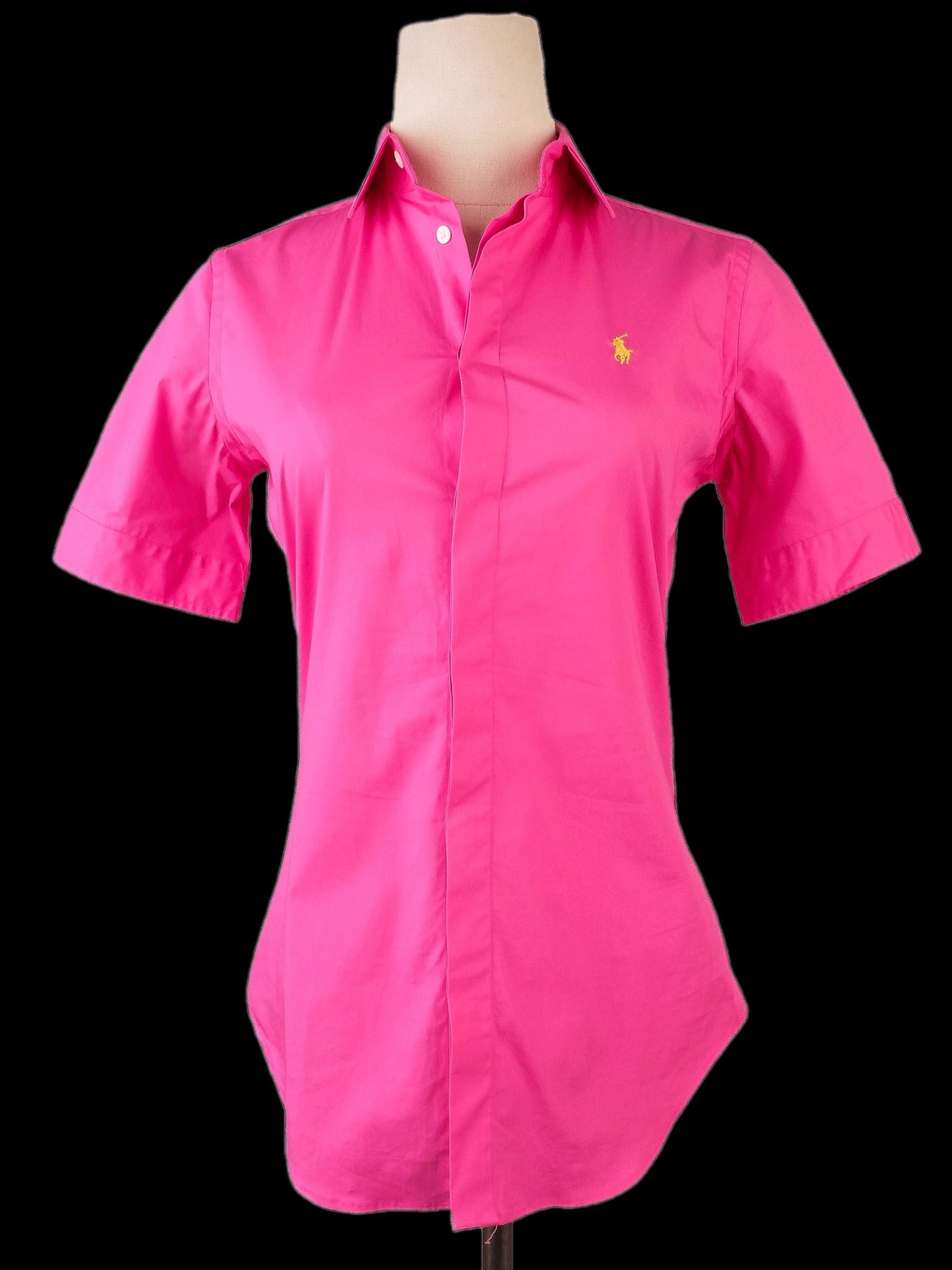 Excellent Ralph Lauren Pink Cotton Shirt XS Super Slim Fit