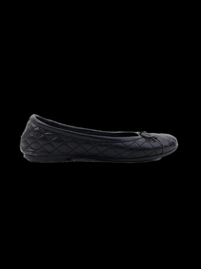 Excellent Blumarine Black Leather Quilted Ballet Flats Size 30