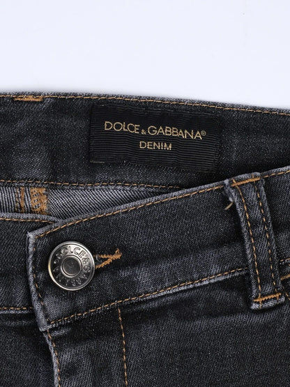 Excellent Dolce Gabbana Black Cotton Jeans Size 10 for Kids