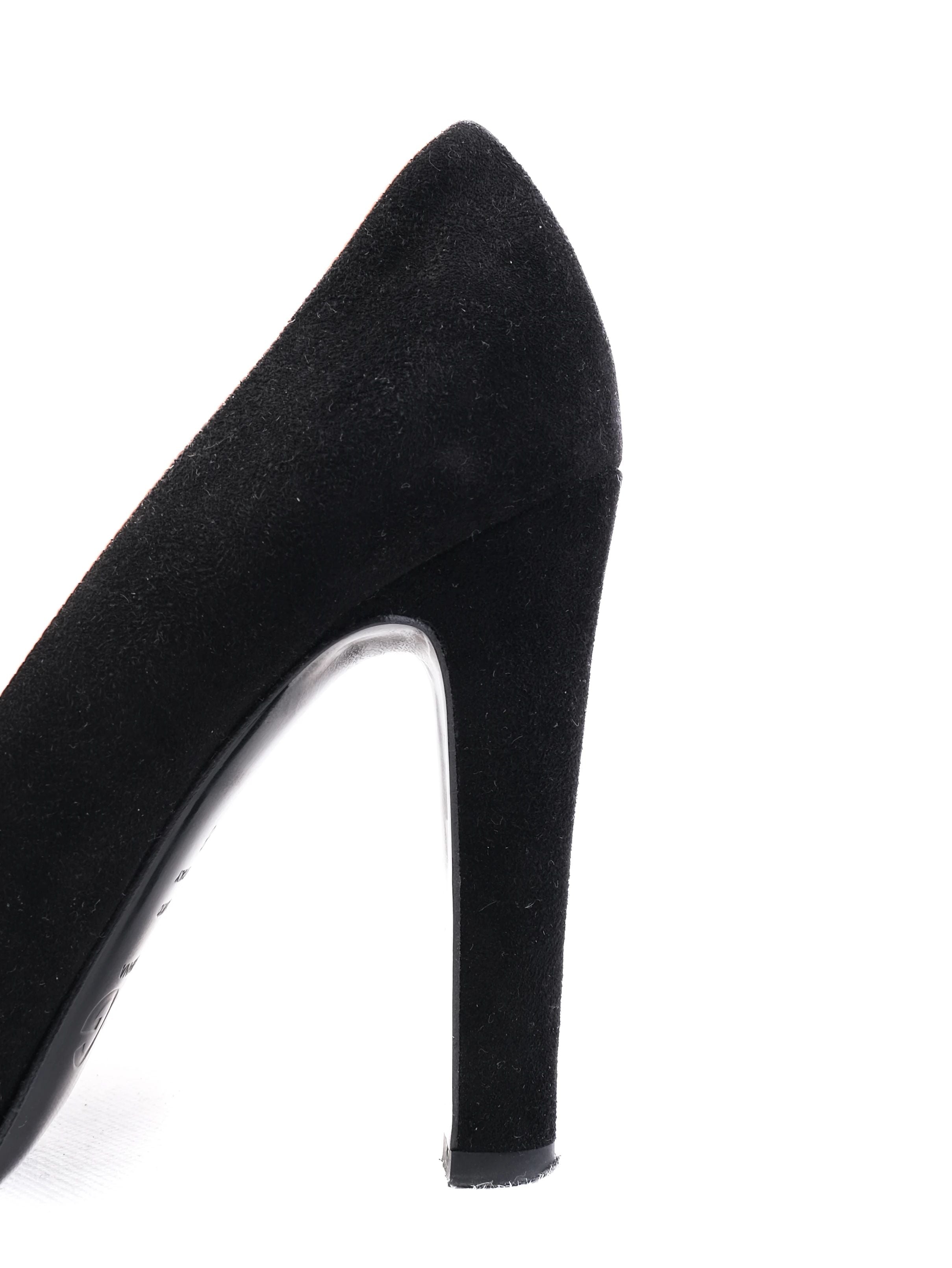 Excellent Dolce Gabbana Black Genuine Suede High Heel Pumps Size 38