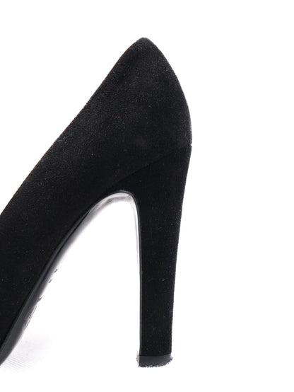Excellent Dolce Gabbana Black Genuine Suede High Heel Pumps Size 38