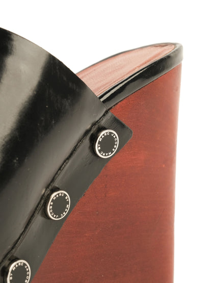 Excellent Marc Jacobs Black Leather Wedge Platform Shoes Size 38