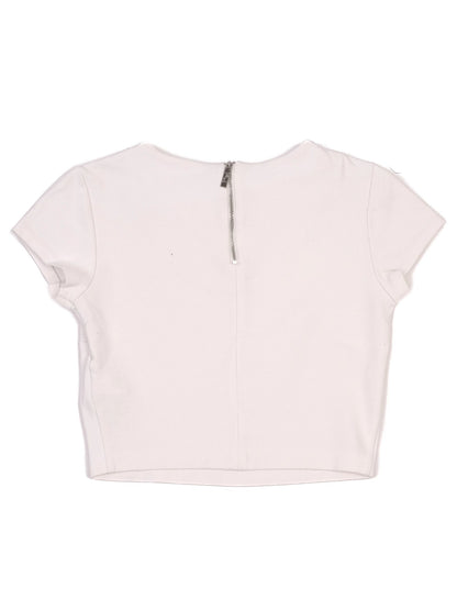 Excellent Ted Baker White Bow Detail Top XXS Viscose Women