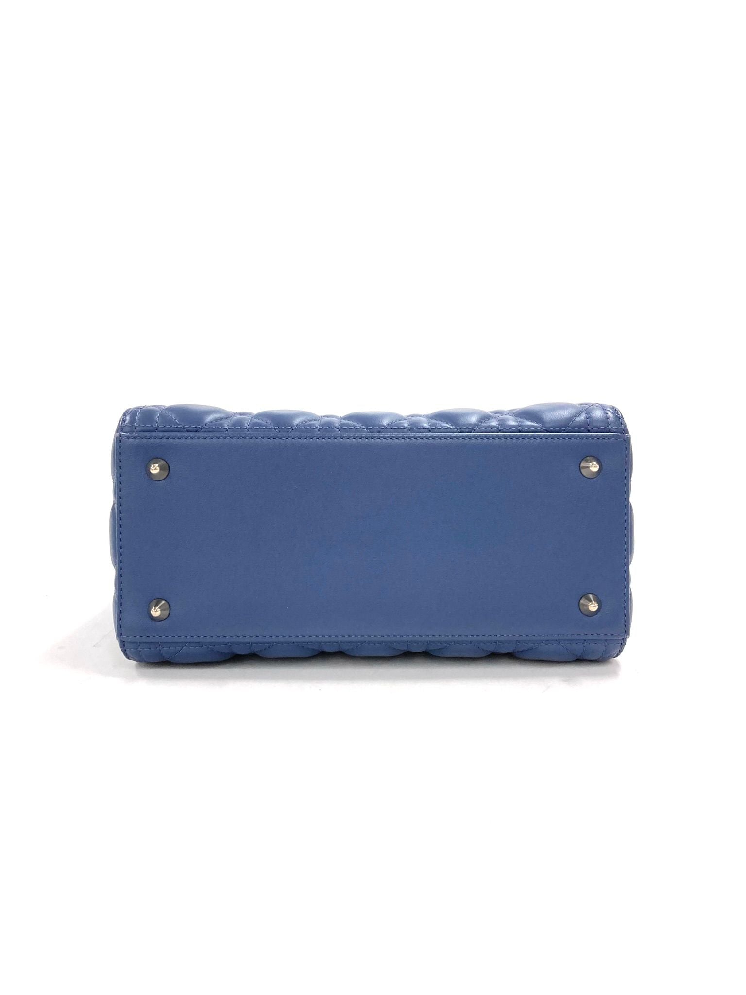 Dior Medium Lady Dior Blue,Leather WSS