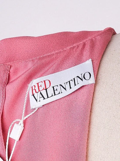 Excellent Valentino Pink A-Line Dress with Ruffle Details Size L