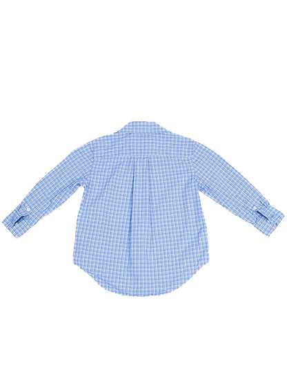 Excellent Ralph Lauren Kids Blue Checkered Long Sleeve Shirt Size 2