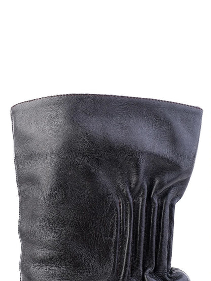 Excellent Vicini Black Leather High-Heeled Boots Size 38