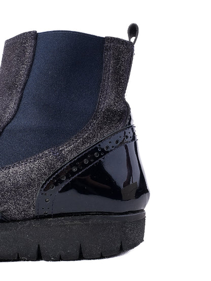 Perfect Baldinini Black Ankle Boots Size 35 Patent Leather &amp; Suede