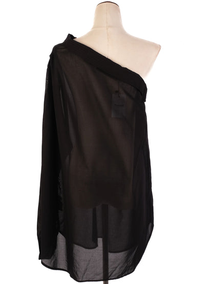 Excellent Haider Ackermann Black Sheer One-Shoulder Top Size M