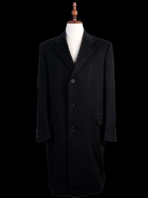 Excellent Corneliani Black Cashmere Overcoat for Men