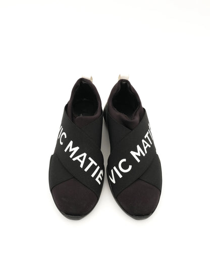Excellent Vic Matie Black Slip-On Sneakers Size 36 Fabric
