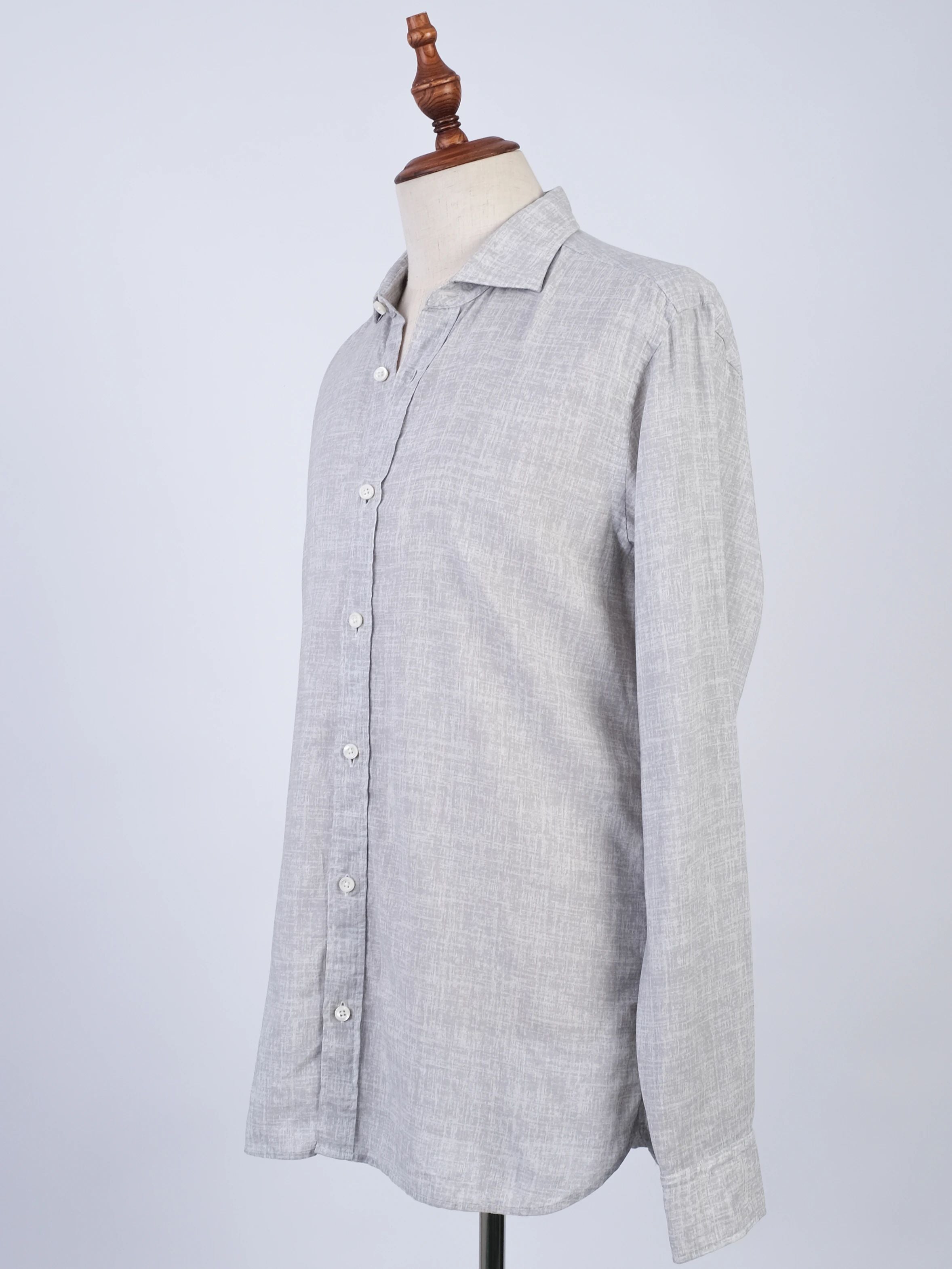 Ermenegildo Zegna Gray Long-Sleeve Button-Up Shirt Excellent Condition