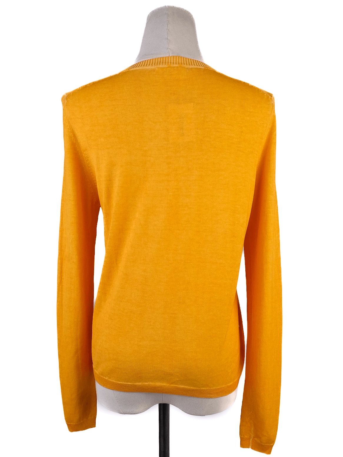 Excellent Purotatto Yellow Silk Knitted Cardigan for Women