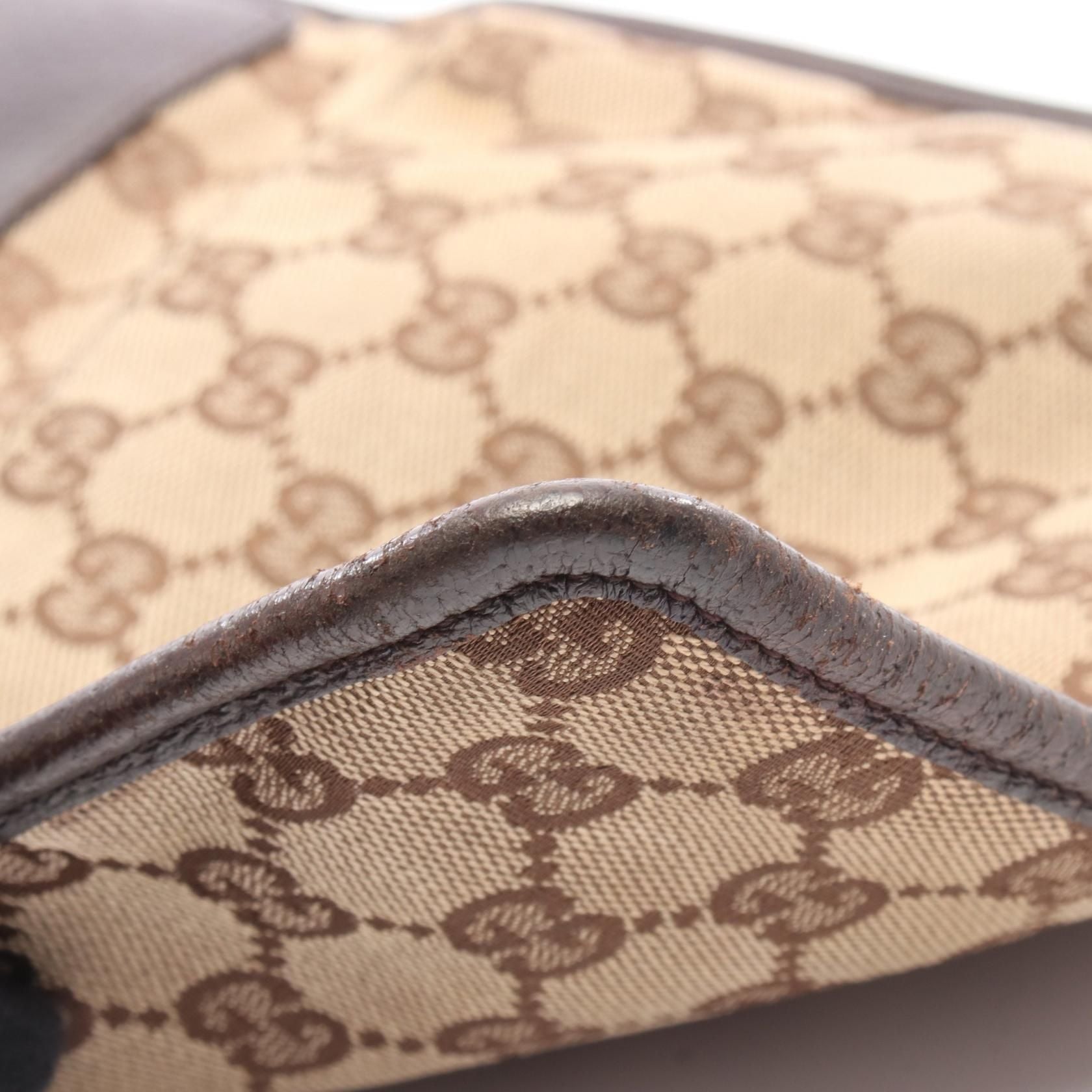 Gucci Gg Canvas Shoulder Bag Beige Brown Canvas 27639