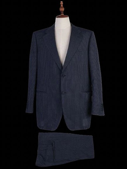 Excellent Canali Blue Wool Blazer XXL Navy Pinstripe Style