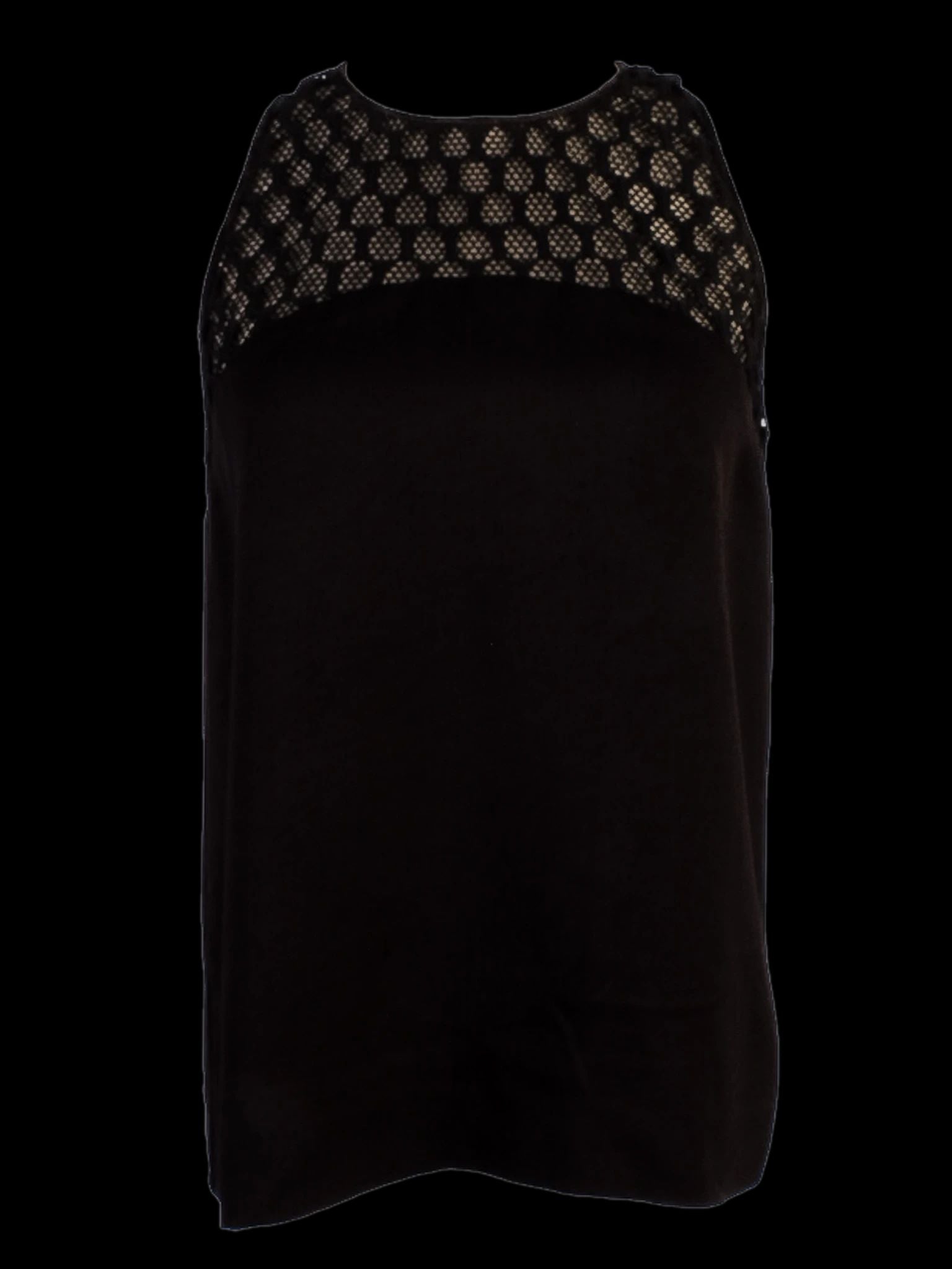 Excellent Maje Black Sleeveless Top Size S with Lace Detail