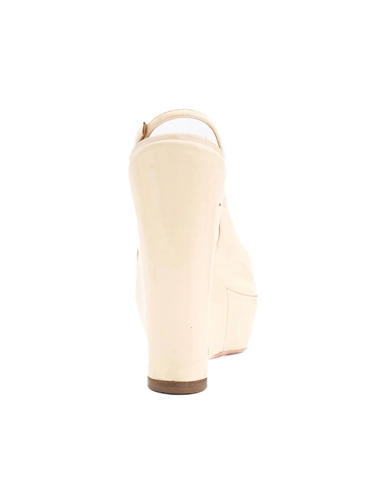 Good Sergio Rossi Yellow Leather Wedge Sandals Size 38 Women