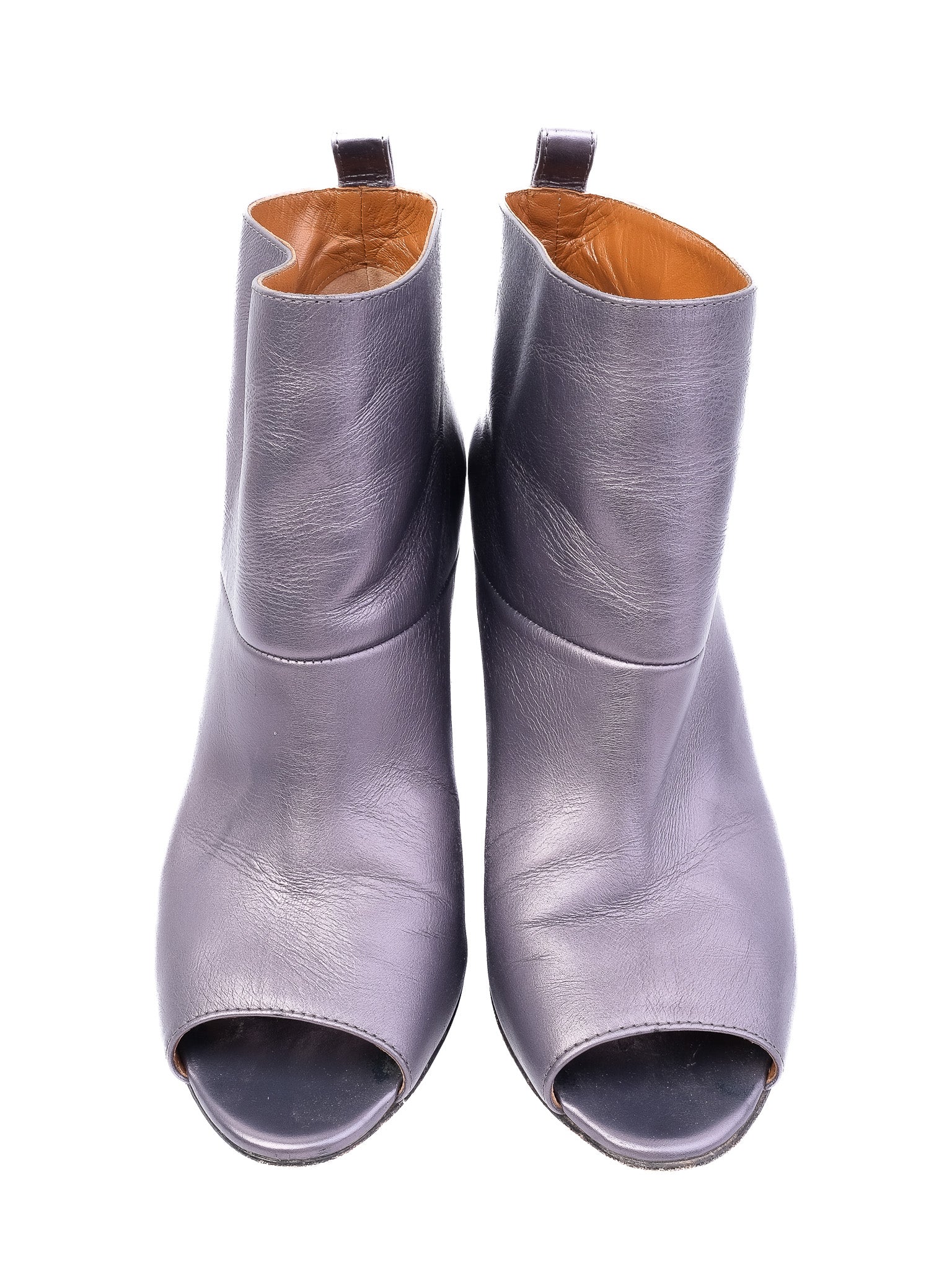 Excellent Golden Goose Gray Leather High-Heeled Ankle Boots Size 39