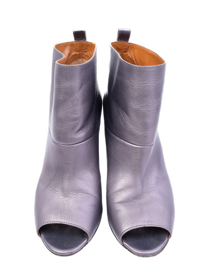 Excellent Golden Goose Gray Leather High-Heeled Ankle Boots Size 39