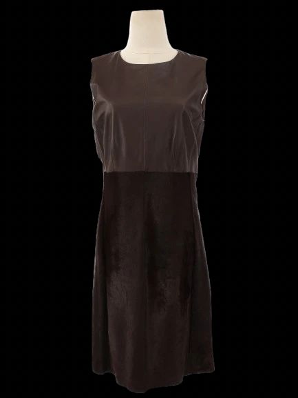Max Mara Excellent Condition Orange Leather Dress Size L