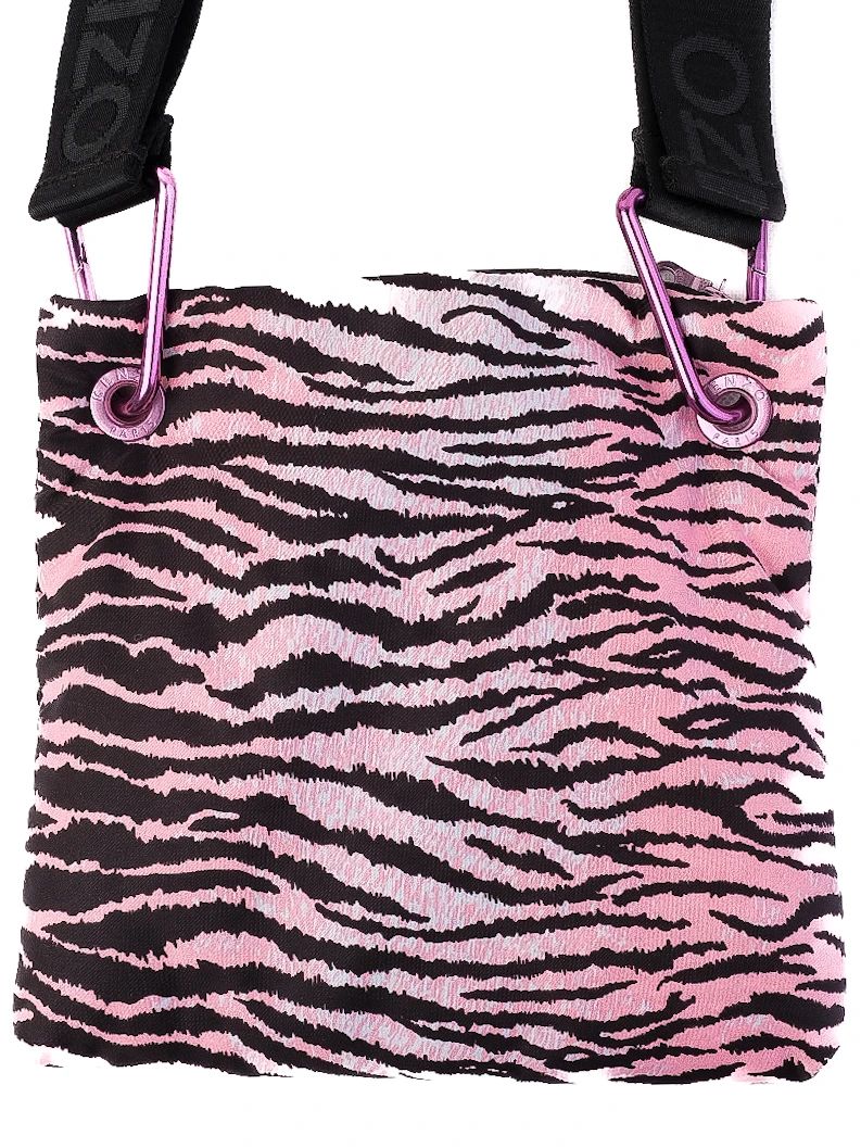 Excellent Kenzo &amp; H&amp;M Pink Black Tiger Print Bag with Embroidered Strap