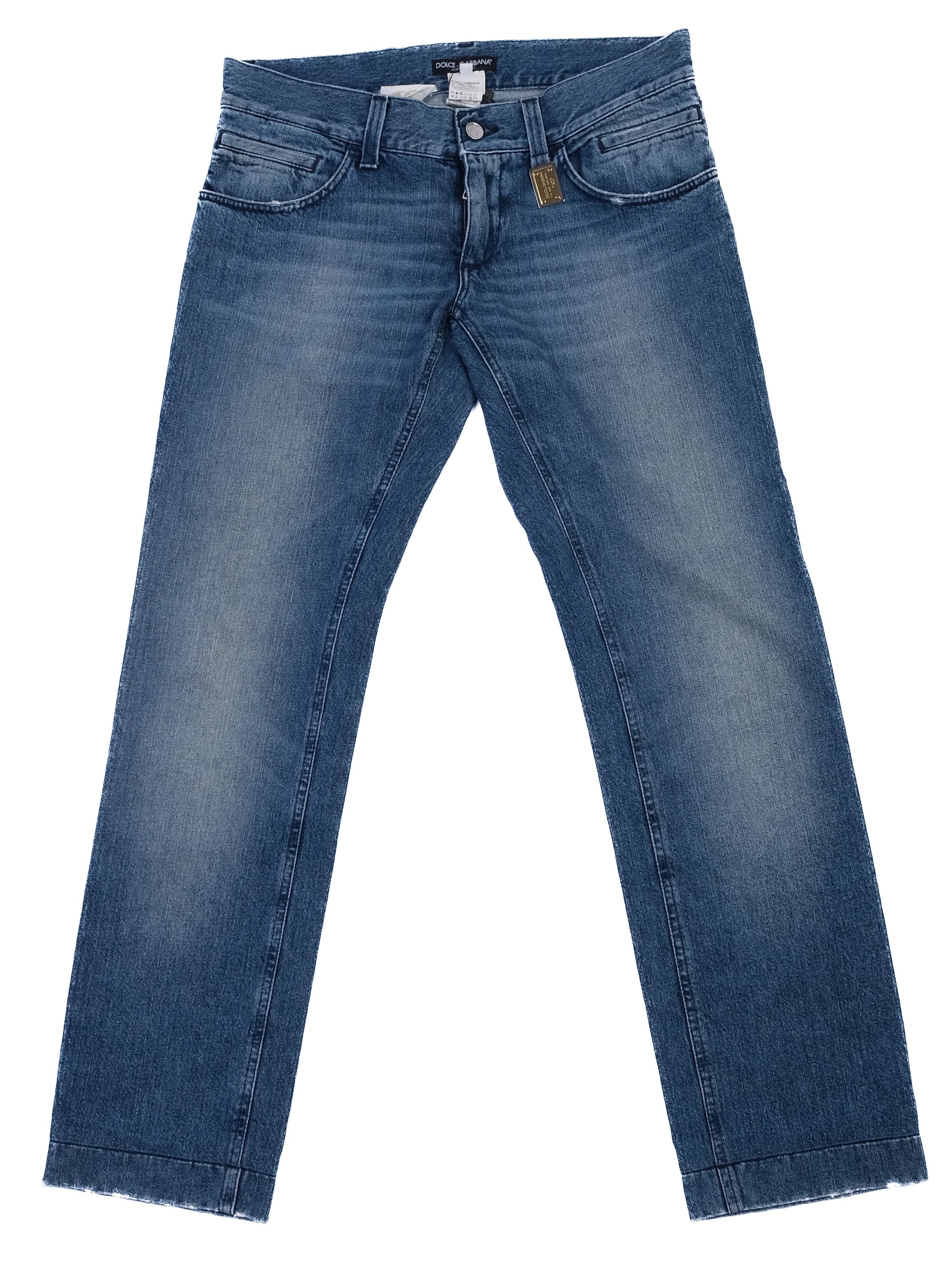 Excellent Dolce Gabbana Blue Cotton Jeans for Men