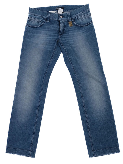 Excellent Dolce Gabbana Blue Cotton Jeans for Men