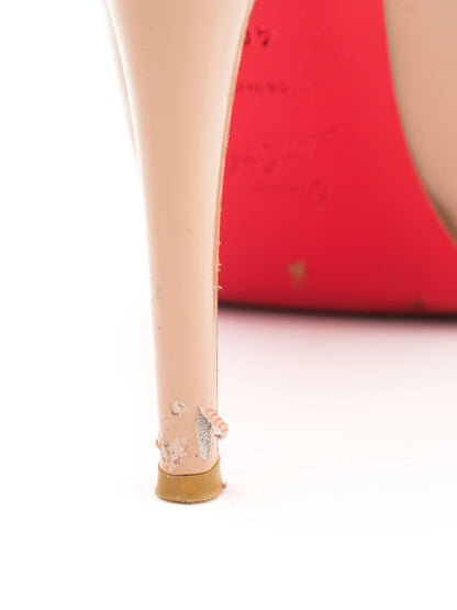 Christian Louboutin Orange Lacquer Peep-Toe Pumps Size 39.5 Excellent