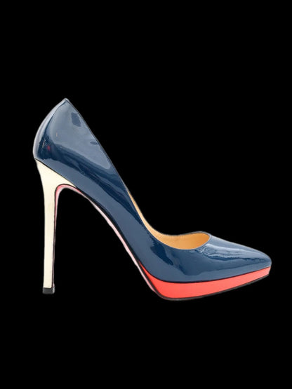 Christian Louboutin Blue Leather High-Heeled Shoes Excellent Condition