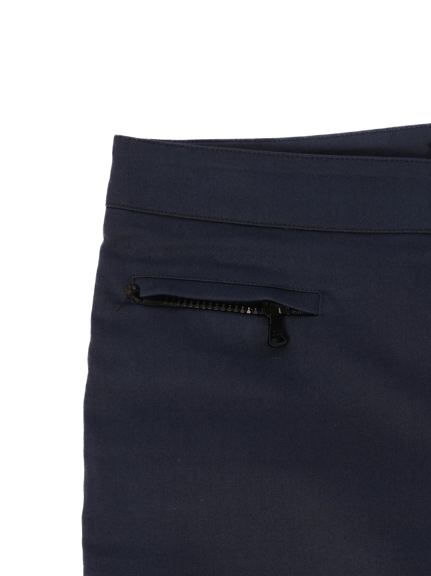Excellent Dolce Gabbana Navy Blue Nylon Pants with Zippered Pockets