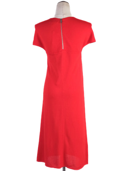 Excellent Louis Vuitton Red Viscose Dress Size XS with Zip Closure
