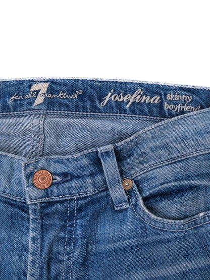 Excellent 7 for All Mankind Josefina Skinny Boyfriend Jeans Blue S