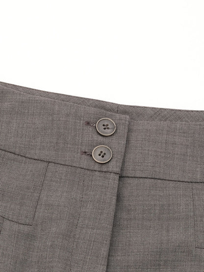 Excellent Weekend MaxMara Gray Wool Shorts Size M