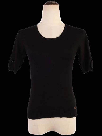 Elisabetta Franchi Black Knit Top Size S Excellent Condition