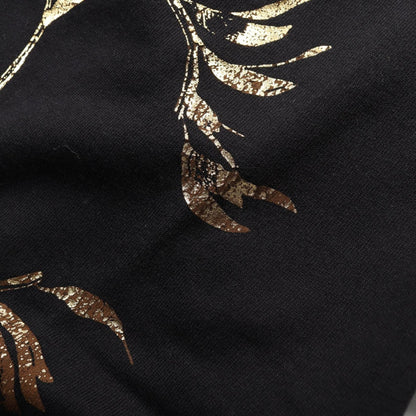 Chanel Black Gold Coco Mark T-shirt Cotton P 57840k 07626 18c