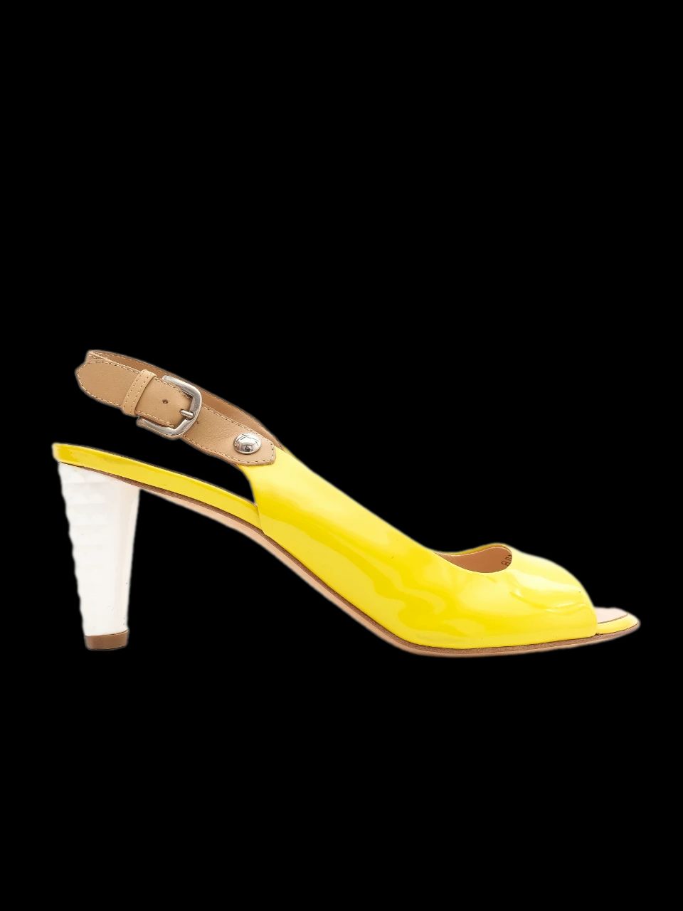 Perfect Giuseppe Zanotti Yellow Leather Slingback Heels Women&