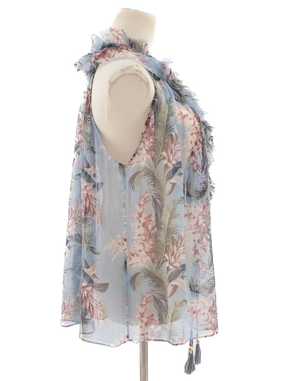 Excellent Zimmerman Floral Silk Blouse XS Pastel Combined Color