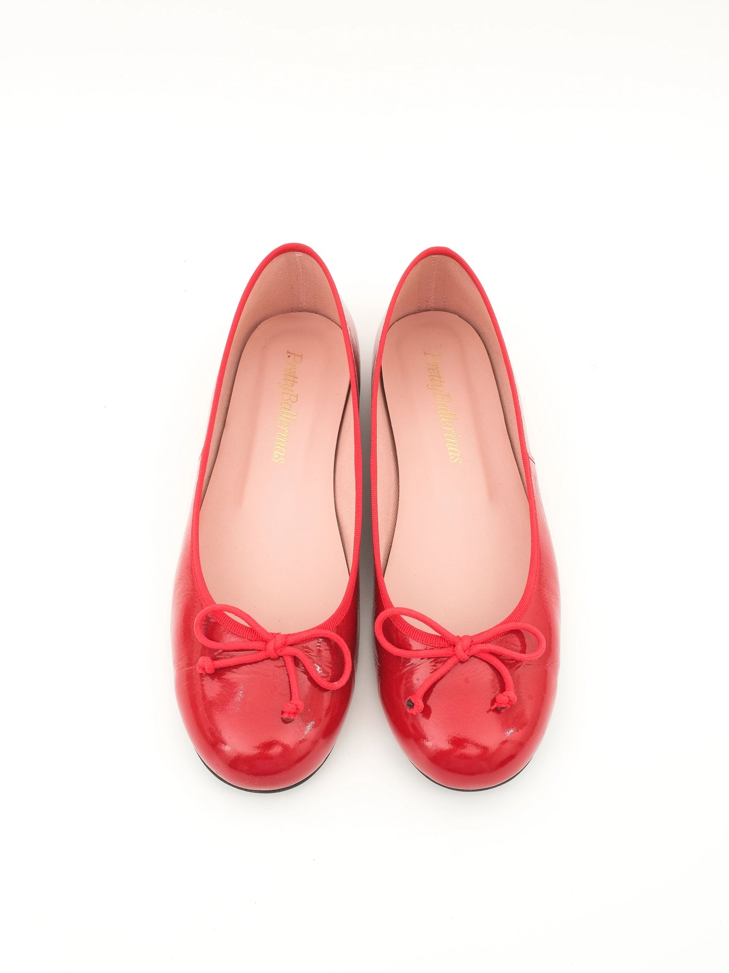 Excellent Pretty Ballerinas Red Leather Ballet Flats Size 36