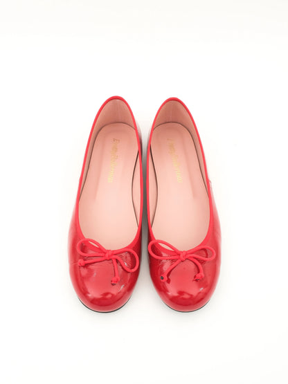 Excellent Pretty Ballerinas Red Leather Ballet Flats Size 36
