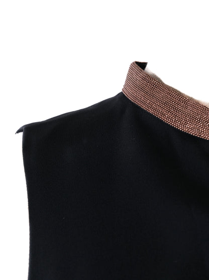 Excellent Brunello Cucinelli Black Silk Jumpsuit Size S