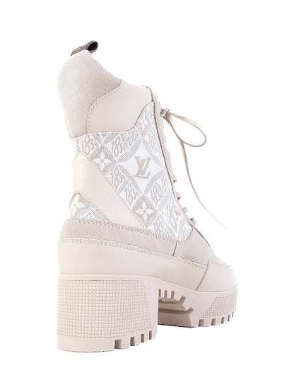 Perfect Louis Vuitton High-Top Boots White Fabric Size 38