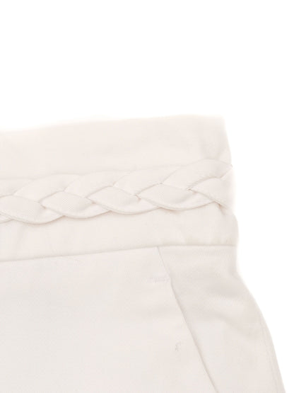 Excellent Red Valentino White Shorts Size 40 with Braided Detail