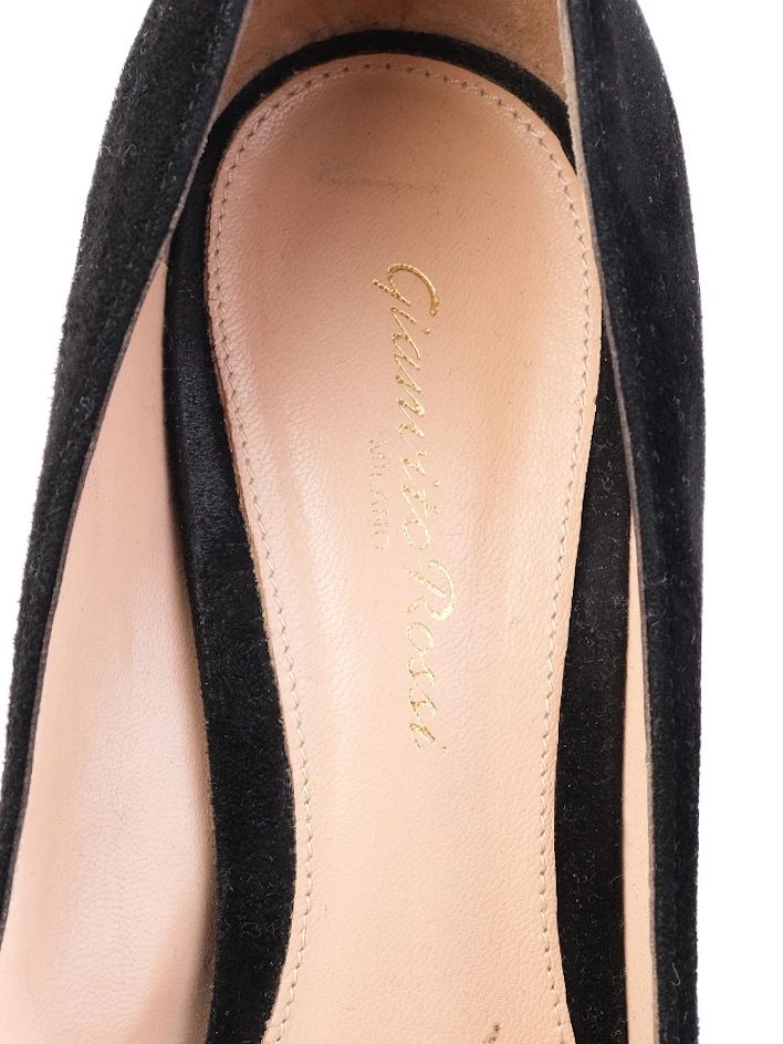 Excellent Gianvito Rossi Black Leather High Heels Size 39.5