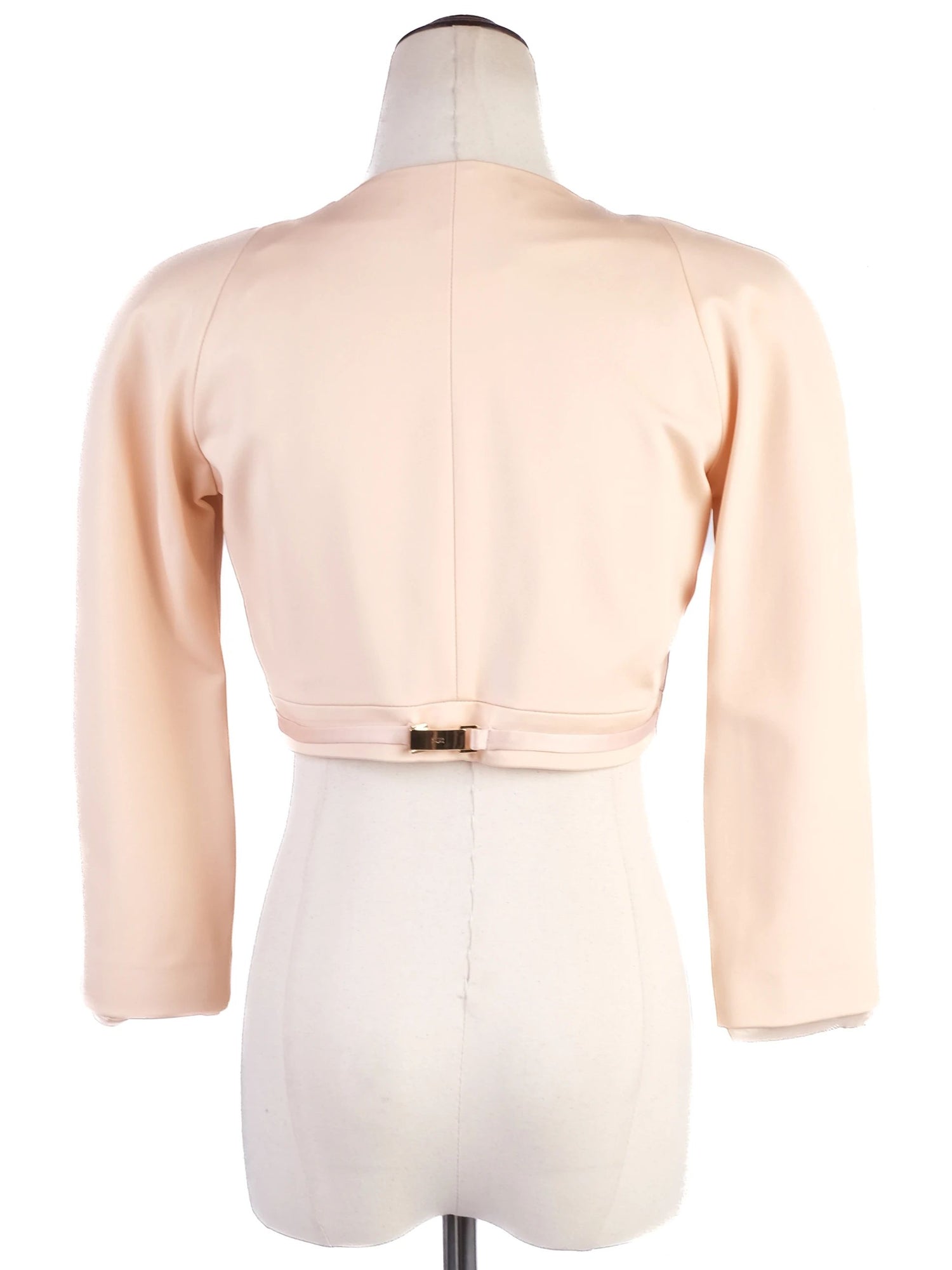 Excellent Elisabetta Franchi Pink Cropped Jacket Size M